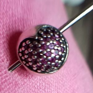 Pandora "pave set" red Heart clip